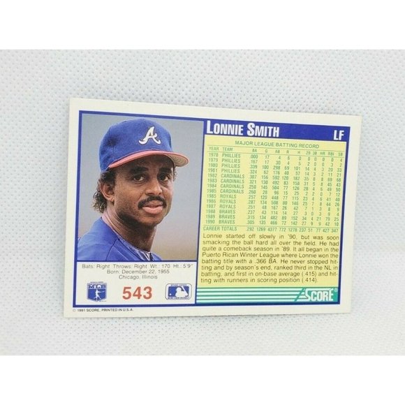 Lot Of 4 Score 91 Vintage Braves Baseball Trading Cards W/ World Series 1992 - Picture 6 of 12